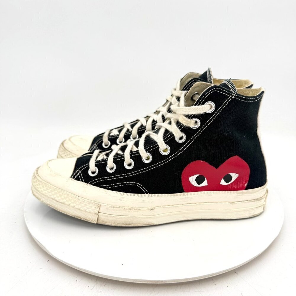 Converse Comme des Garçons Play x Chuck 70 Hi Women Size 9 black Red Shoes